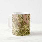 Mug Art Nouveau Alfonse Mucha fleurs d'oeillets floral (Devant gauche)