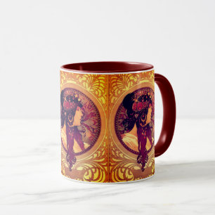 Mug Art nouveau Alphonse Mucha Donna élégante femme