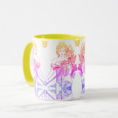 Mug Art nouveau Alphonse Mucha femme fleurs (Devant gauche)