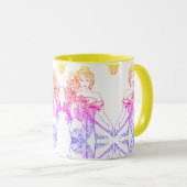 Mug Art nouveau Alphonse Mucha femme fleurs (Devant droit)