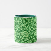 Mug Art Nouveau Carnation Damask, Emerald Green (Centre)