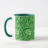 Mug Art Nouveau Carnation Damask, Emerald Green (Gauche)