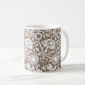 Mug Art Nouveau Carnation Damask, Taupe et blanc (Devant droit)