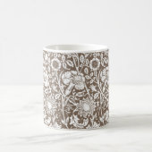 Mug Art Nouveau Carnation Damask, Taupe et blanc (Centre)