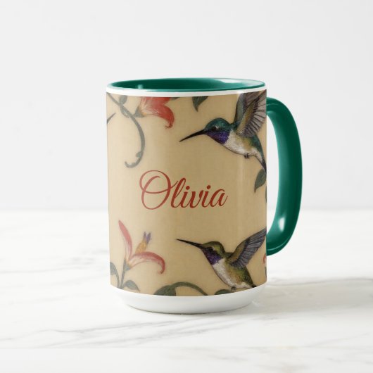 Mug Art Nouveau colibri (Devant droit)