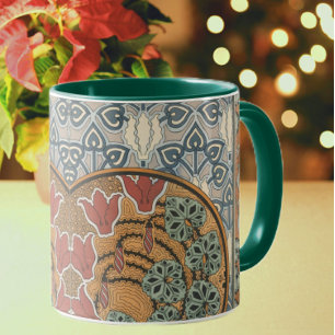 Mug Art nouveau Cyclamen floral élégant Eugene Grasset