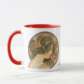 Mug Art Nouveau de la primevère CC0107 d'Alphonse (Gauche)