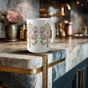 Mug Art Nouveau Fleurs Fantaisistes