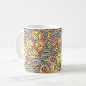 Mug Art Nouveau Floral vintage, Fleurs Arrowhead (Devant gauche)