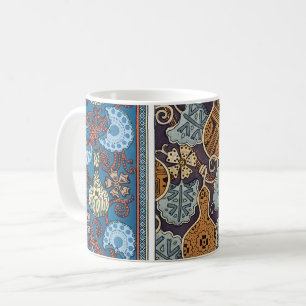 Mug Art Nouveau floral vintage légumes, courges