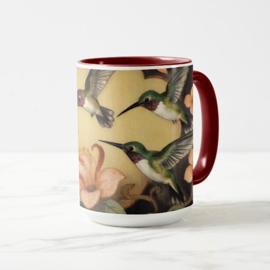 Mug Art Nouveau hummingbird tableau (Devant droit)