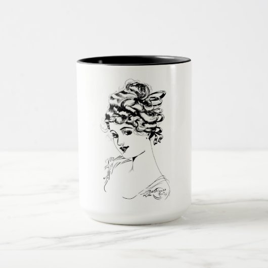 Mug Art Nouveau Lady 1917 Art (Centre)