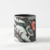 Mug Art nouveau néerlandais Robin Bird en hiver (Centre)