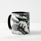 Mug Art nouveau néerlandais Robin Bird en hiver (Devant gauche)