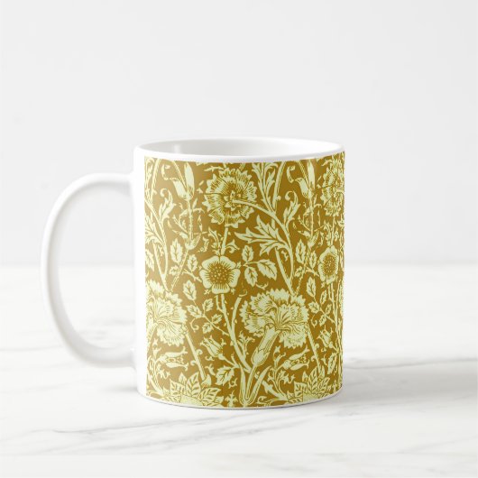Mug Art Nouveau oeillet, moutarde or et jaune (Gauche)