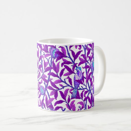 Mug Art Nouveau Oiseau & grenade, Améthyste Purple (Devant droit)