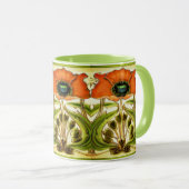 MUG ART NOUVEAU POIVRE ROUGE VERT STYLISÉ (Devant droit)
