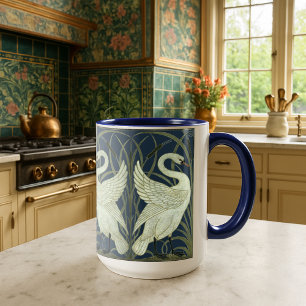 Mug Art Nouveau Swans Frieze Motif par Walter Crane