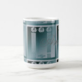Mug Art nouveau turquoise, Charles Mackintosh, design  (Centre)