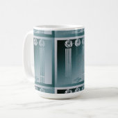 Mug Art nouveau turquoise, Charles Mackintosh, design  (Devant gauche)