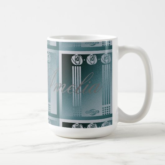 Mug Art nouveau turquoise, Charles Mackintosh, design  (Droite)