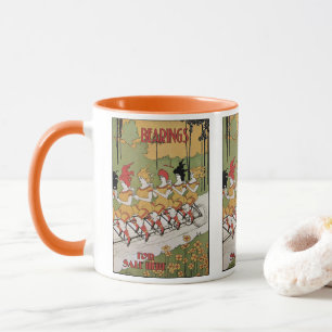 Mug Art Nouveau vintage, Allongements Tandem Vélo