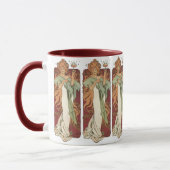 Mug Art Nouveau vintage, Champagne par Alphonse Mucha (Gauche)