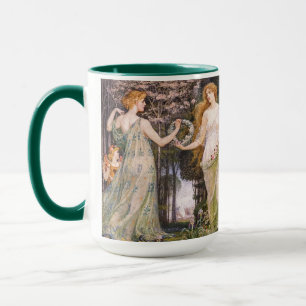 Mug Art Nouveau vintage des Quatre Saisons par Walter