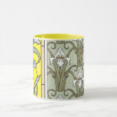 Mug Art Nouveau vintage, Jardin Iris Fleurs (Centre)