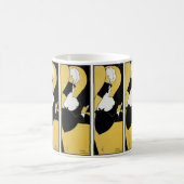 Mug Art Nouveau vintage, Lecture d'un livre jaune (Centre)