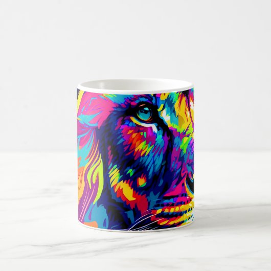 Mug Art numérique Abstrait 3d Portrait de Lion (Centre)