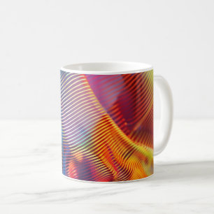 Mug Art numérique arc-en-ciel à rayures