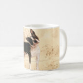 Mug Art numérique d'aquarelle de Boston Terrier (Devant droit)