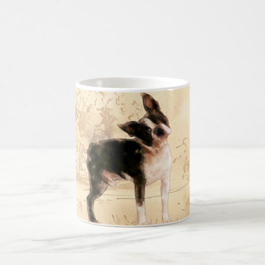 Mug Art numérique d'aquarelle de Boston Terrier (Centre)