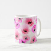 Mug Art numérique d'aquarelle rose Fleurs (Devant droit)