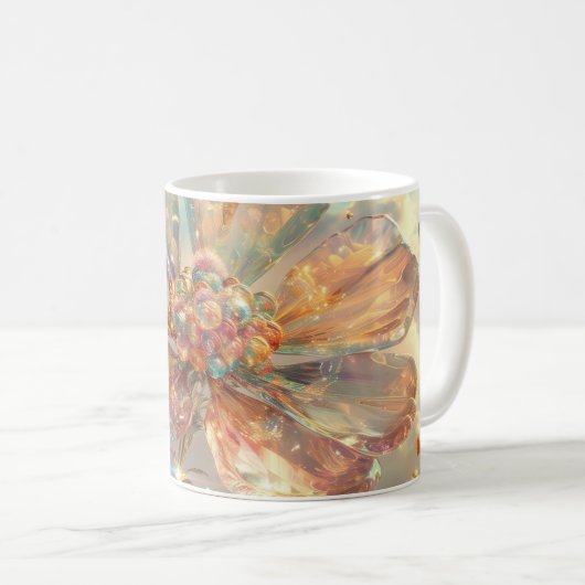 Mug Art numérique Fleur de cristal rose doux (Devant droit)