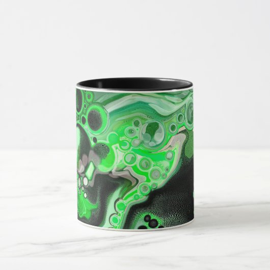 Mug Art numérique Fluide en marbre vert (Centre)