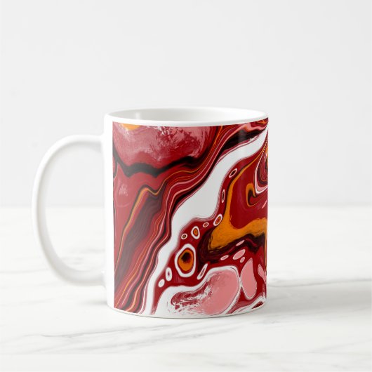 Mug Art numérique Fluide Personnalisé Bourgogne Blanc (Gauche)