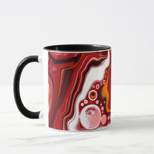 Mug Art numérique Fluide Personnalisé Bourgogne Blanc (Gauche)