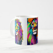 Mug Art numérique Lion coloré (Devant gauche)