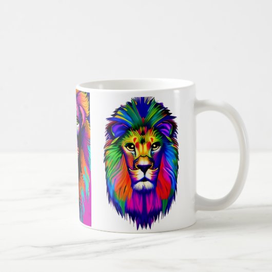 Mug Art numérique Lion coloré (Droite)