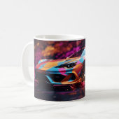 Mug Art numérique Rapide voiture de sport de dérivatio (Devant gauche)