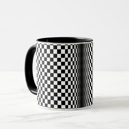 Mug art optique noir contraste (Devant gauche)