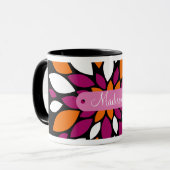 Mug Art orange pourpre nommé personnalisé de pétale de (Devant gauche)