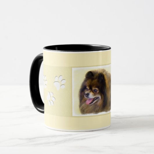 Mug Art original de chien de peinture noire et (Devant gauche)