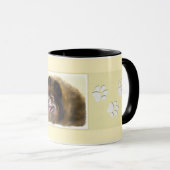 Mug Art original de chien de peinture noire et (Devant droit)