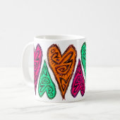 Mug Art original "de coeurs d'éraflure de chat" (Devant gauche)