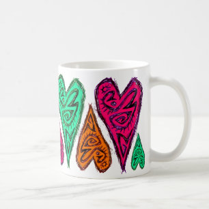 Mug Art original "de coeurs d'éraflure de chat"