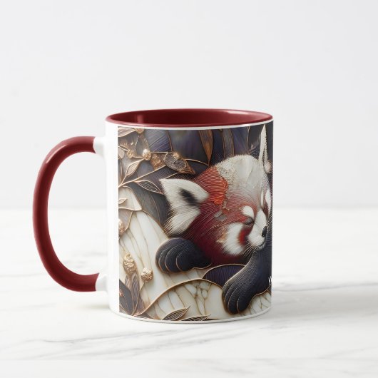Mug Art Panda Rouge Imaginaire mignon (Gauche)