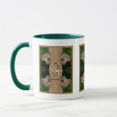 Mug Art papillon de monogramme initial personnalisé (Gauche)